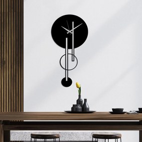 Decorative Metal Wall Clock Full Empty Black