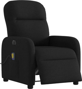 vidaXL Πολυθρόνα Μασάζ Ηλεκ. Ανακλινόμενη Μαύρη Υφασμάτινη