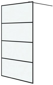 vidaXL Διαχωριστικό Ντουζιέρας με Αμμοβολή Μαύρο 115x195 εκ. Γυαλί ESG