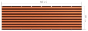 Διαχωριστικό Βεράντας Πορτοκαλί/Καφέ 120x400 εκ. Ύφασμα Oxford - Πολύχρωμο