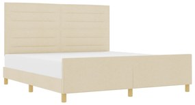 vidaXL Κρεβάτι σε Κρεμ - 180x200 εκ Υφάσματος