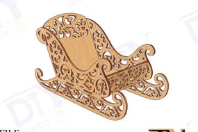 Σετ των 3 Intra απο ξύλο plywood 3mm-4mm πάχος Χριστουγεννιάτικο έλκηθρο Candy Dish Δίασταση 3x3 cm INTRAFABR-111375311