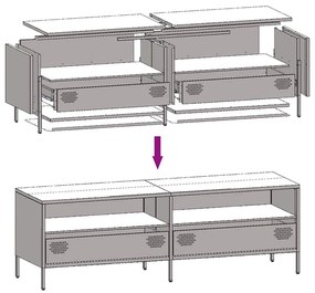 Έπιπλο Τηλεόρασης Μουσταρδί 135x39x43,5εκ. Ατσάλι Ψυχρής Έλασης - Κίτρινο