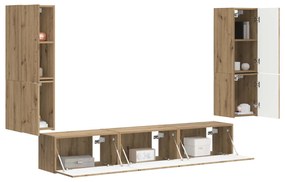 vidaXL Σετ επίπλου τηλεόρασης 4 pcs Artisan Oak Επεξεργασμένο ξύλο