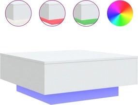 vidaXL Τραπεζάκι Σαλονιού με Φώτα LED Λευκό 80 x 80 x 31 εκ.