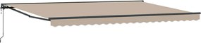 vidaXL Σκελετός Τέντας Μπεζ 500 x 300 εκ Πολυεστέρας με Επικάλυψη PU