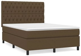 ΚΡΕΒΑΤΙ BOXSPRING ΜΕ ΣΤΡΩΜΑ ΣΚΟΥΡΟ ΚΑΦΕ 140X200 ΕΚ ΥΦΑΣΜΑΤΙΝΟ 3142020