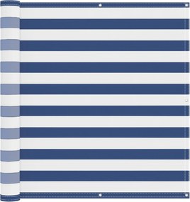 vidaXL Οθόνη Μπαλκονιού Μπλε και άσπρο 110 x 400 cm Ύφασμα Όξφορντ