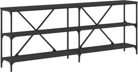 vidaXL Τραπέζι Κονσόλα Μαύρο 200 x 30 x 75 εκ. Επεξεργ. Ξύλο/Σίδηρος