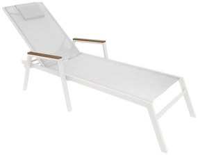 Intrahome Ξαπλώστρα με μπράτσα Koby Intrahome αλουμίνιο λευκό-textilene μπεζ | SKU: INTRAPA-263111126