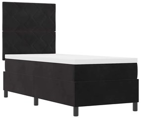 vidaXL Κρεβάτι με ελατήρια με στρώμα Μαύρο 80 x 200 cm Βελούδο
