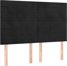 vidaXL Κεφαλάρι Μαύρο Βελούδινο 144x5x118/128 εκ.