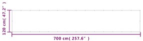 vidaXL Διαχωριστικό Βεράντας Αν.Γκρι 120x700εκ 100% Πολ. Ύφασμα Oxford