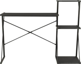 vidaXL Γραφείο με Ράφια Μαύρο 116 x 50 x 93 εκ.