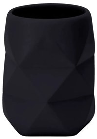Ποτήρι Οδοντόβουρτσας Crackle 8430 8x10cm Black Kleine Wolke Polyresin