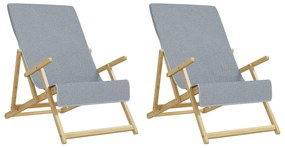 vidaXL Πετσέτες Παραλίας 2 τεμ. Γκρι 60 x 135 εκ. Ύφασμα 400 GSM