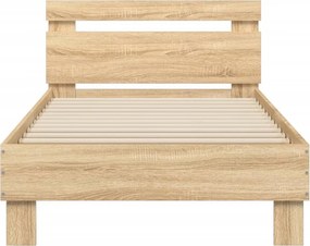 vidaXL Πλαίσιο Κρεβατιού με Κεφαλάρι/LED Sonoma δρυς 90x200 εκ.