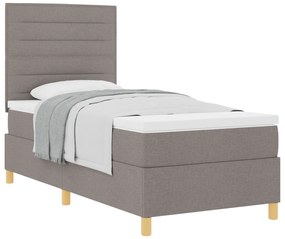 vidaXL Κρεβάτι Ελατηρίου με Στρώμα Ταπεί 90x200 cm Ύφασμα