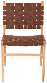 Καρέκλα FELIPE Ξύλο Τοοn με Καφέ PU 49x59x86Yεκ. 49x59x86 εκ.