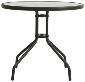 Τραπέζι Bistro Ανθρακί Ø80 x 71 εκ. Ατσάλινο - Ανθρακί