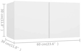 vidaXL Έπιπλα Τηλεόρασης Σετ 8 Τεμαχίων Λευκό από Επεξ. Ξύλο