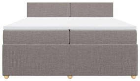 vidaXL Κρεβάτι Boxspring με Στρώμα Taupe 200x200 εκ. Υφασμάτινο