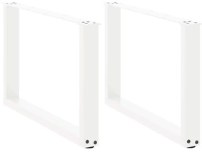 Πόδια Τραπεζιού Σαλονιού σε Σχήμα U 2 τεμ. Λευκά 60x(42-43) εκ. Ατσάλι