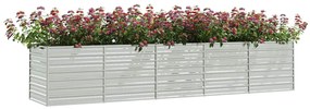 vidaXL Ζαρντινιέρα Υπερυψωμένη Ασημί 400x80x77 εκ. Γαλβανισμ. Χάλυβας