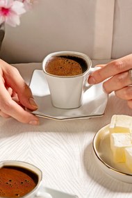Stewehome Σετ πορσελάνινων φλιτζανιών καφέ 12 τεμαχίων Λευκό