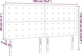 vidaXL Κεφαλάρι Κρεβατιού LED Γκρι 180x5x118/128 εκ