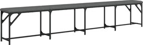 vidaXL Πάγκος Τραπεζαρίας Σκούρο Γκρι 248x32x45 εκ. Ατσάλι / Ύφασμα