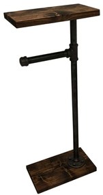 Βάση Χαρτιού Επιδαπέδια 792EVL2713 30x14x65cm Walnut-Black Hanah Home Ξύλο,Μέταλλο