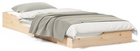 vidaXL Κρεβάτι δαπέδου Καφέ 80 x 220 cm Μασίφ ξύλο πεύκου