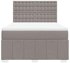 Κρεβάτι Boxspring με Στρώμα Taupe 160x200 εκ. Υφασμάτινο - Μπεζ-Γκρι