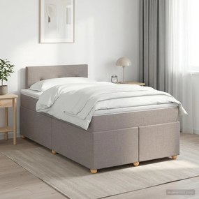 vidaXL Κρεβάτι box spring με στρώμα Taupe 120 x 200 cm Ύφασμα