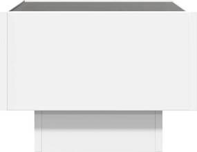 vidaXL Τραπέζι Βοηθητικό με LED Λευκό 40x40x30 εκ. Επεξεργασμένο Ξύλο