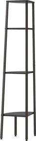 vidaXL Ραφιέρα Γωνιακή 4 Επίπεδων Μαύρη 45,5 x 31,5 x 150 εκ.