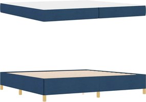 vidaXL Σκελετός Κρεβατιού με στρώμα Μπλε 200 x 200 cm ύφασμα