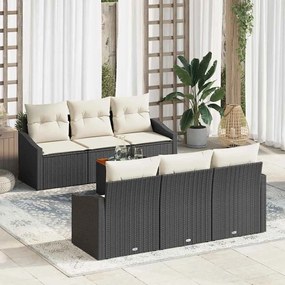 vidaXL Σετ Σαλονιού Κήπου 7 pcs Μαύρος, λευκός 55 x 55 x 37 εκ