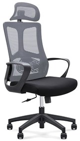 Πολυθρόνα Διευθυντή BF8600 Γκρι/Μαύρο Ύφασμα Mesh 62x68x114/124cm