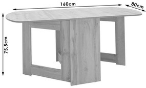 Τραπέζι Nadine pakoworld πολυμορφικό-επεκτεινόμενο χρώμα sonoma 160x80x76.5εκ