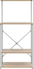 vidaXL Ντουλάπι Φούρνου Μικροκυμάτων Λευκό/Δρυς 60x39,6x123εκ Επ Ξύλο