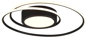 Yava Μοντέρνα Μεταλλική Πλαφονιέρα Οροφής με Ενσωματωμένο LED σε Μαύρο χρώμα 60cm Trio Lighting 672310232