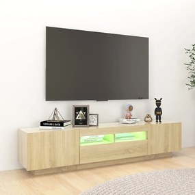 vidaXL Έπιπλο Τηλεόρασης με LED Sonoma Δρυς 180 x 35 x 40 εκ.