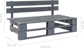 vidaXL Παγκάκι Κήπου από Παλέτες Γκρι Ξύλινο