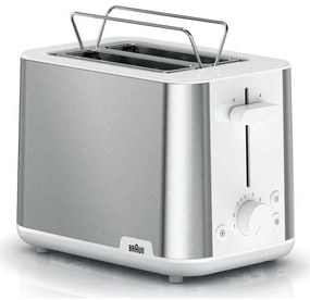 Braun Φρυγανιέρα 2 Θέσεων 900W Inox-Λευκό HT1510WH