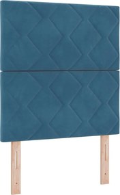 vidaXL LED κεφαλάρι Σκούρο Μπλε 80 cm Τεχνητό Δέρμα