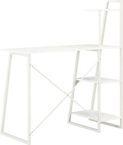 vidaXL Γραφείο με Ράφια Λευκό 102 x 50 x 117 εκ.