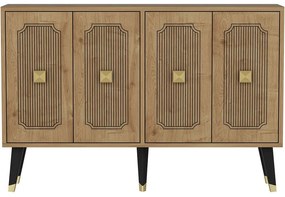 Μπουφές Desari 327ODS1230 120x30x80cm Oak-Gold Μοριοσανίδα, Μελαμίνη