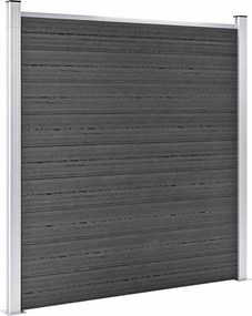 vidaXL Σετ Πάνελ Περίφραξης Μαύρο 792 x (105-186) εκ. από WPC
